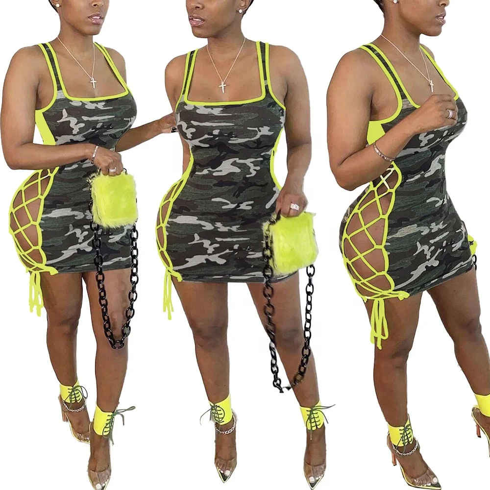 

MT54-8385 Wholesale ready to ship casual women camouflage tank top dress