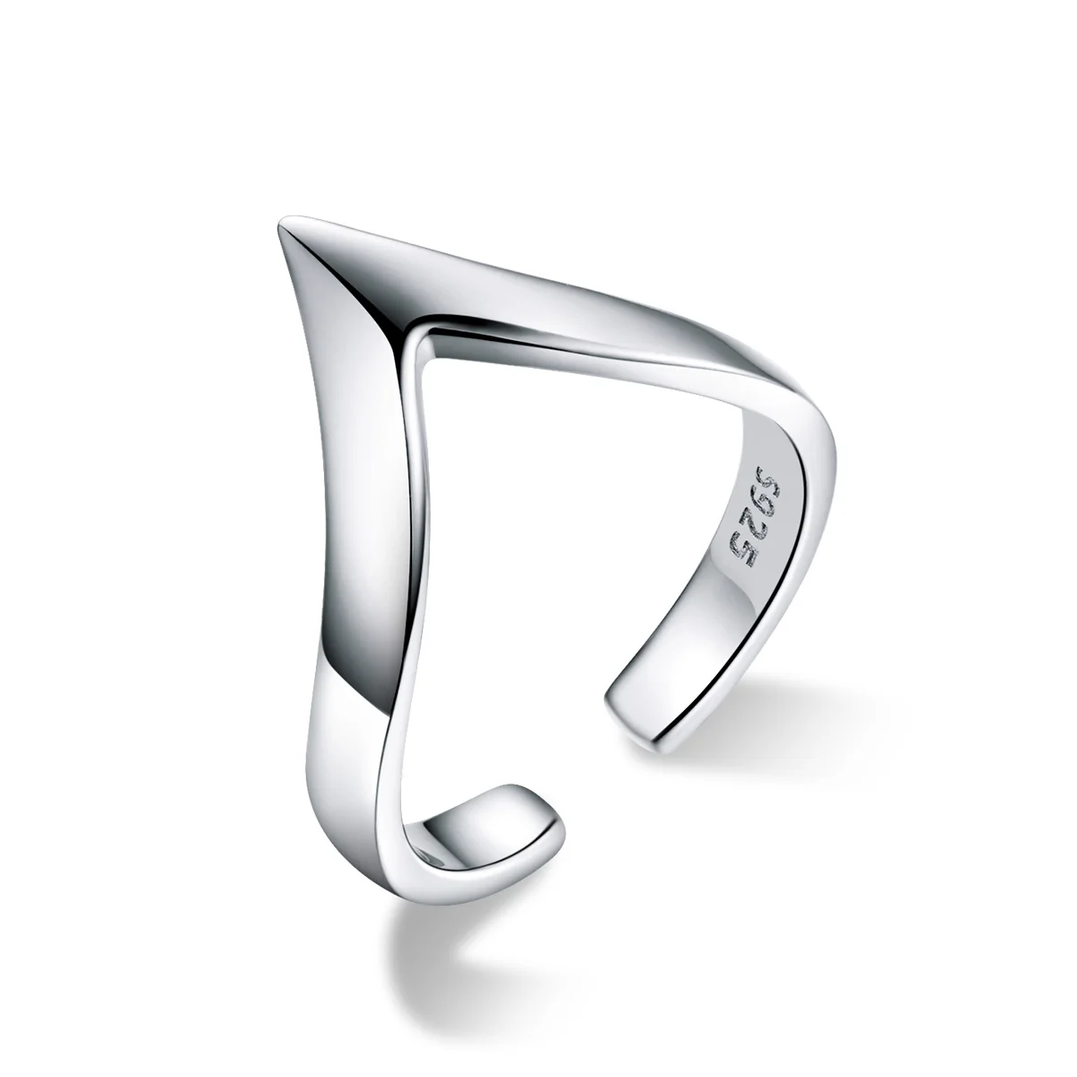 

925 Sterling Silver Wave Geometric Love Adjustable Finger Rings