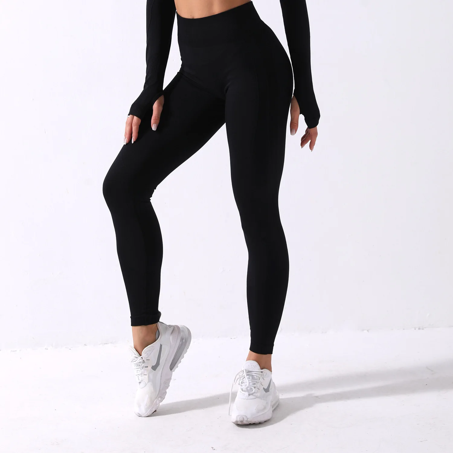 

wholesale high waist stretch hollow soft seamless wear compression work out fitness yoga leggings Running pants, Customized colors