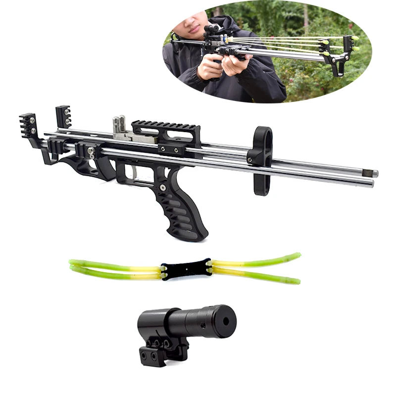 

New Wolf King Slingshot Hunting Powerful Catapult Mechanical Slingshot Rifle Portable Stretch Outdoor Shooting Toys, Picture color