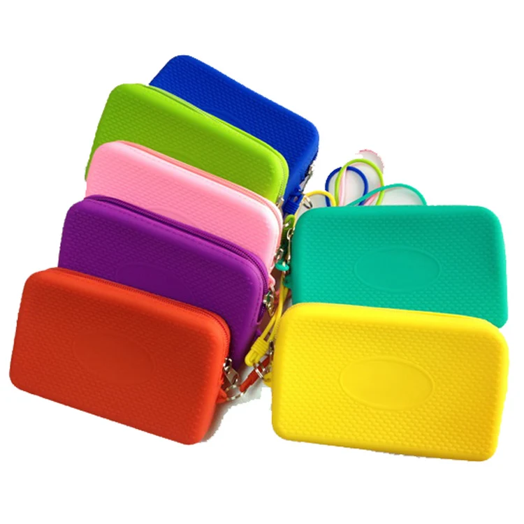 

Custom Waterproof Zipper Silicone Pouch Girls Wallets Multipurpose Women Clutch Handbag Purse Travelling Cosmetic Bags, Customized color