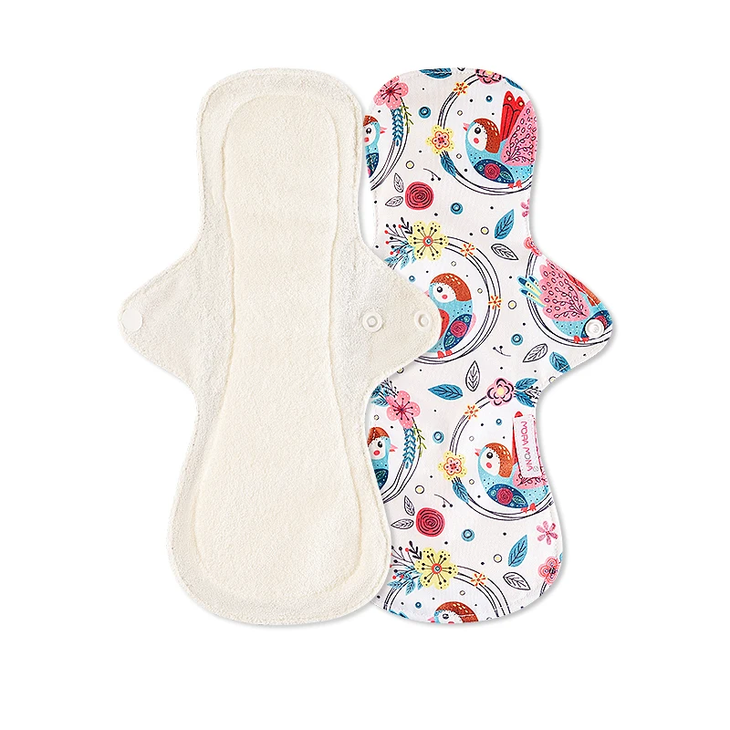 

night use reusable menstrual pads for heavy flow, large size breathable women cloth pad, Printing colorful