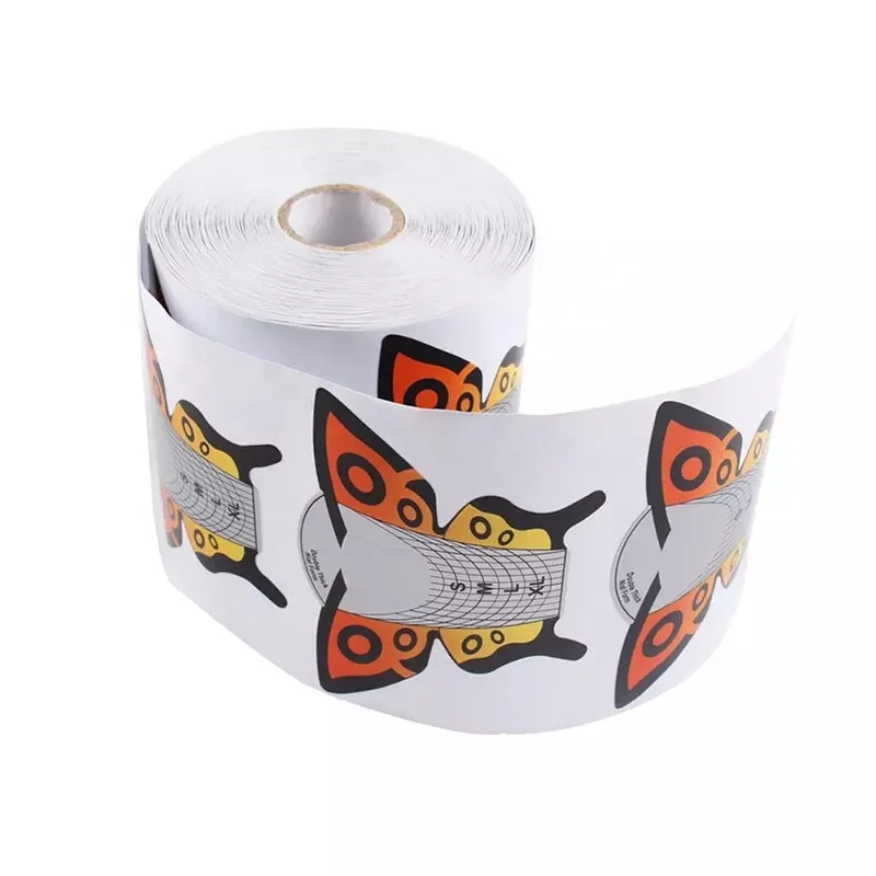 

100/500Pcs Butterfly Designs Nail Form Nail Art Guide Acrylic Tip Gel Extension Sticker Nail Polish Curl Form