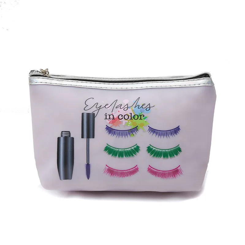 

wholesale PU leather Lipstick brush small portable travel custom print cosmetic bag, Blue/pink/purple/black/sky blue