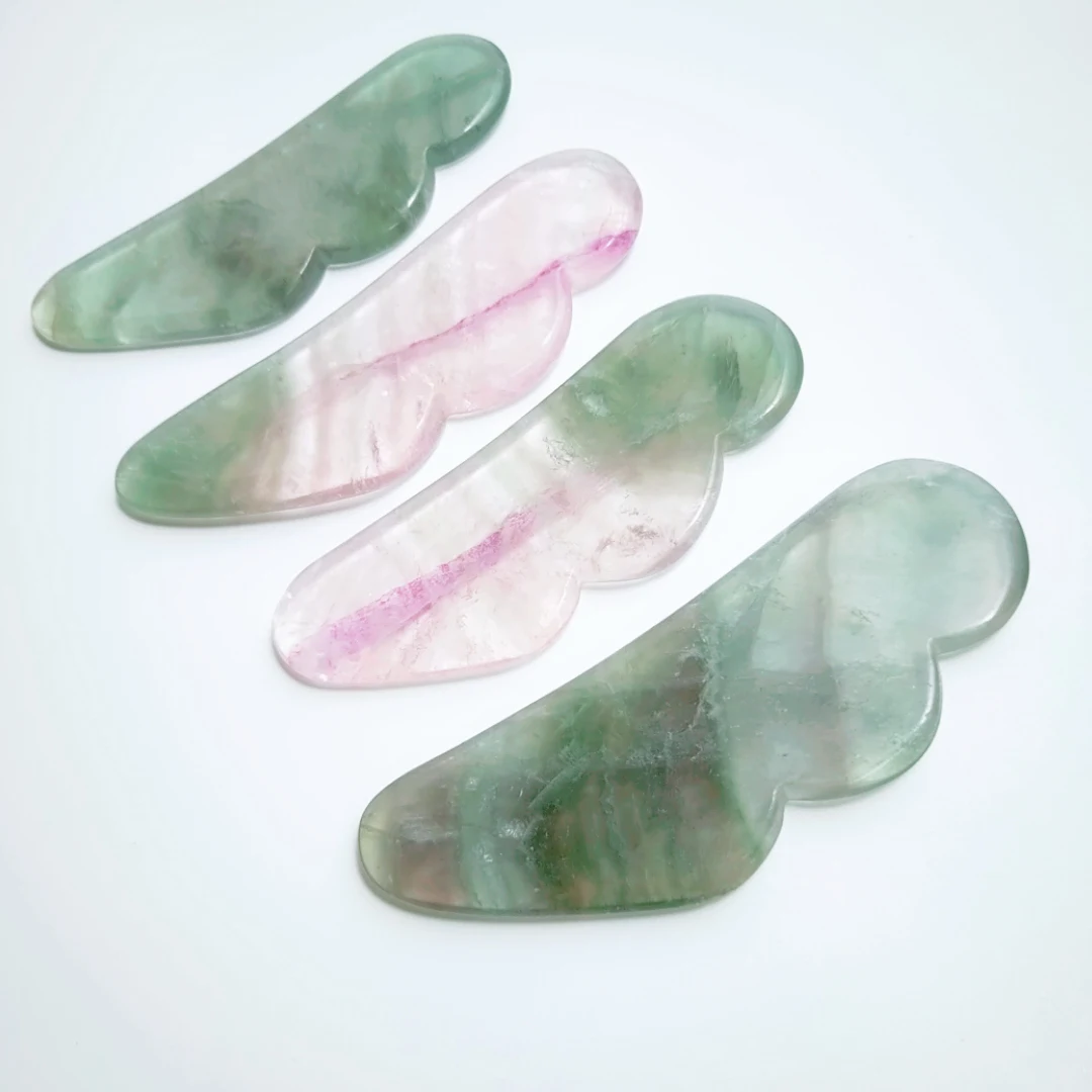 

2020 hot selling natural fluorite guasha face roller jade gua sha board