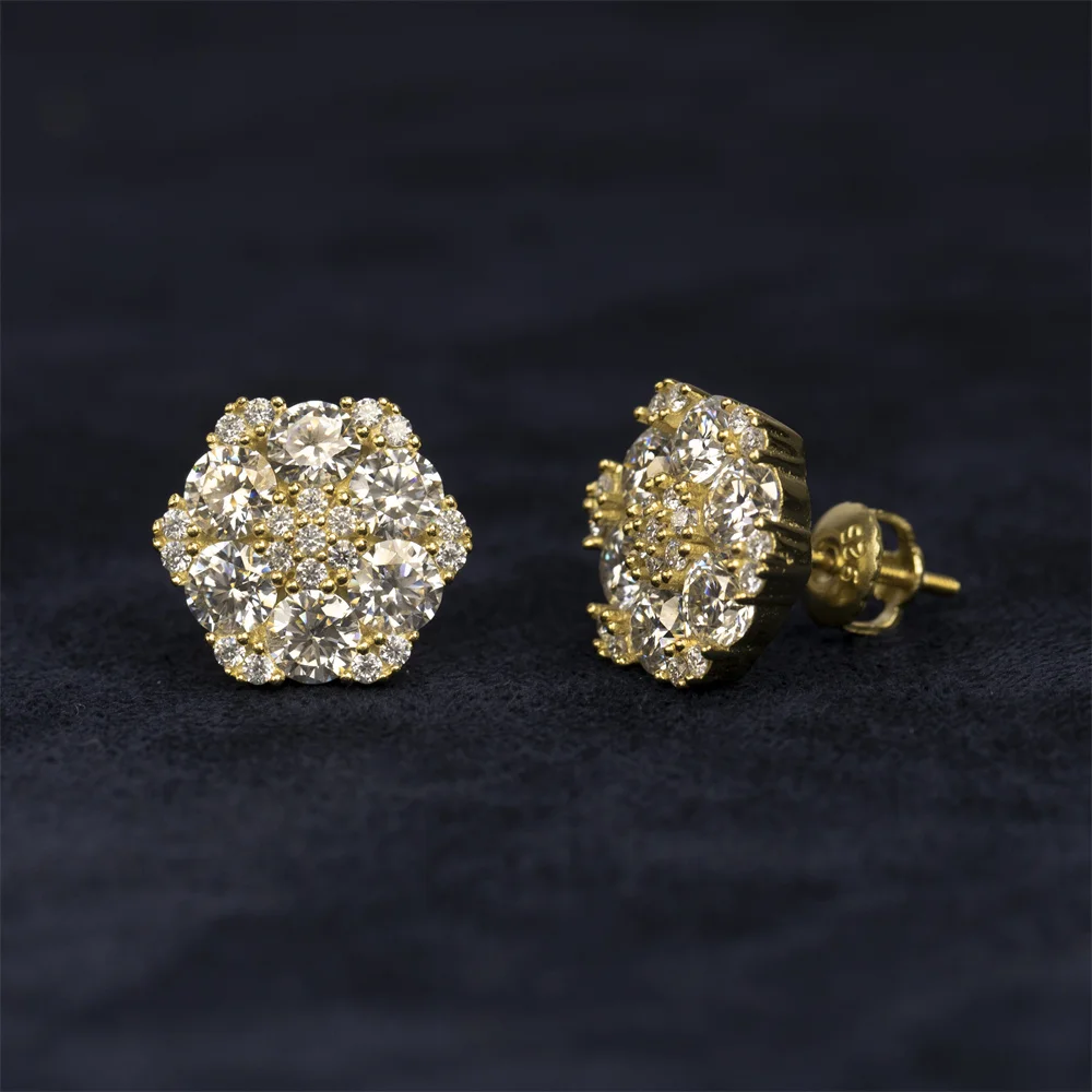 

Hot sale s925 with moissanite luxury jewelry men earring icedout earring