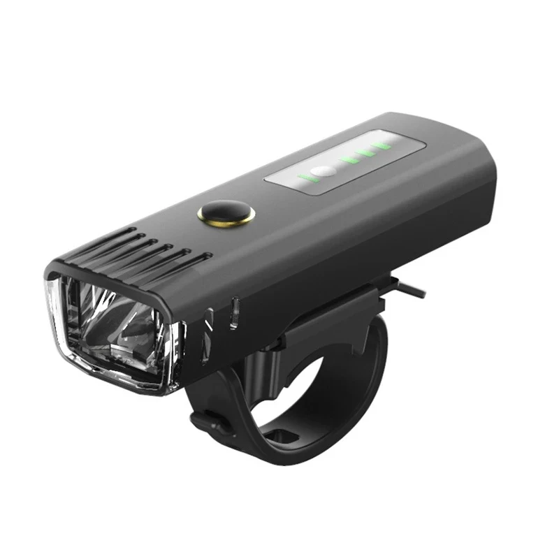 

Hot Sales USB Rechargeable Waterproof Bicycle Front Light Outdoor Night Riding LED bicycle frontlight, Black color