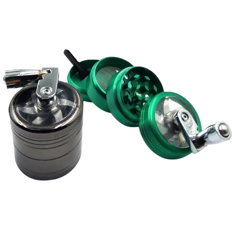 

2021 Portable Mini Custom Logo Zinc Alloy 4 Parts Manufacturer China Hand Herb Grinder, 6 colors