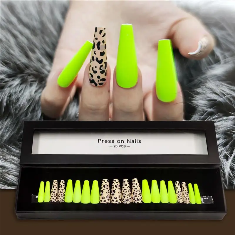 

Custom Press on Fingernails Recycle Nail Tips Set Reusable Full Cover Press on Nails Long Box