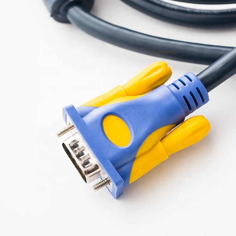 

Hot selling VGA3+6 yellow VGA 15 pin Male to Male Cable with Golden Plated for PC Computer Monitor