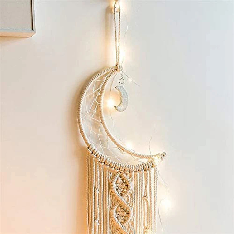 

moon dream catcher bohemian macrame wall hanging dream catcher home decor, Customized color