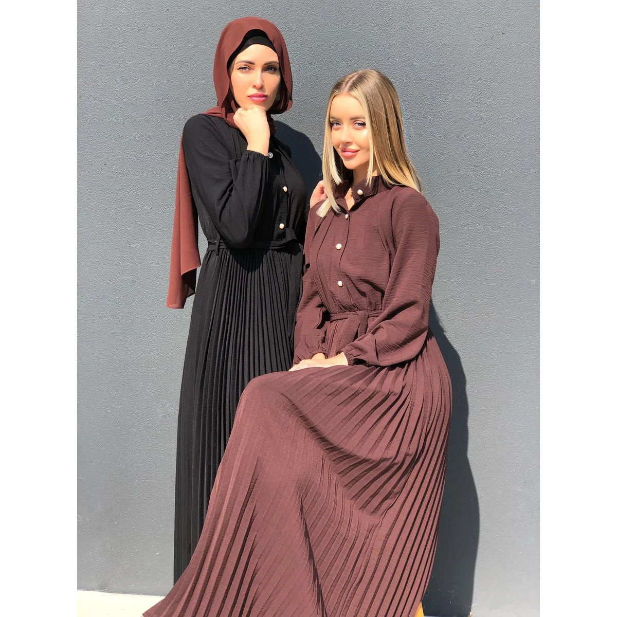 

MOTIVE FORCE New Arrival Abaya Dubai Muslim Clothing for Ladies Long Sleeve Middle Eastern Islamic Muslim Dress Women, Picture