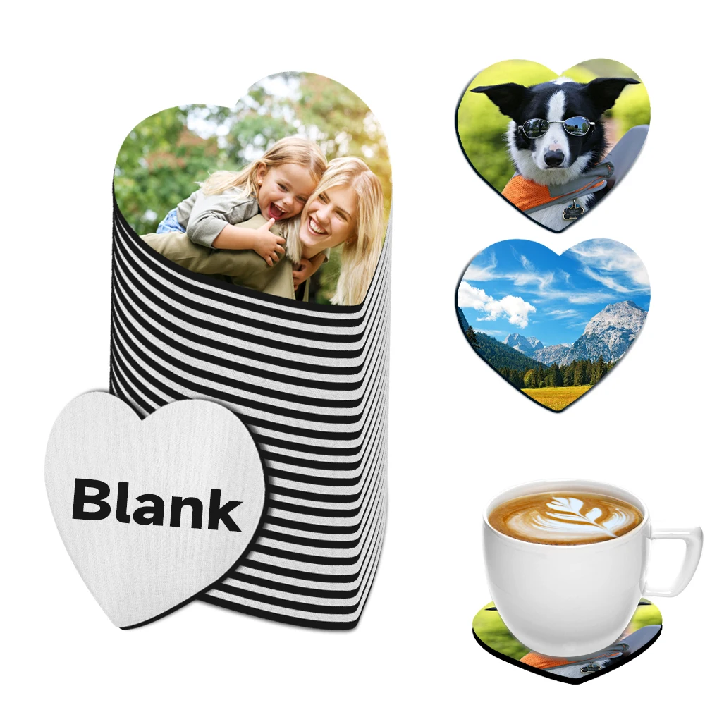 

Wholesale Washable Neoprene Heat Press Blank Coasters for Sublimation Cup Mat Mug Pad