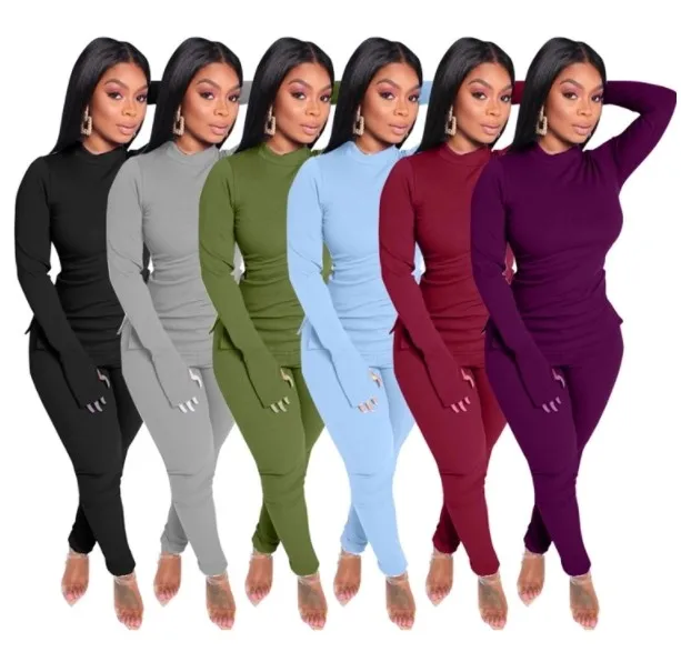 

Hot Sale Women's Wear Leisure Fashion Solid Color Sports Casual Two Piece pants Outfits Set, Picture