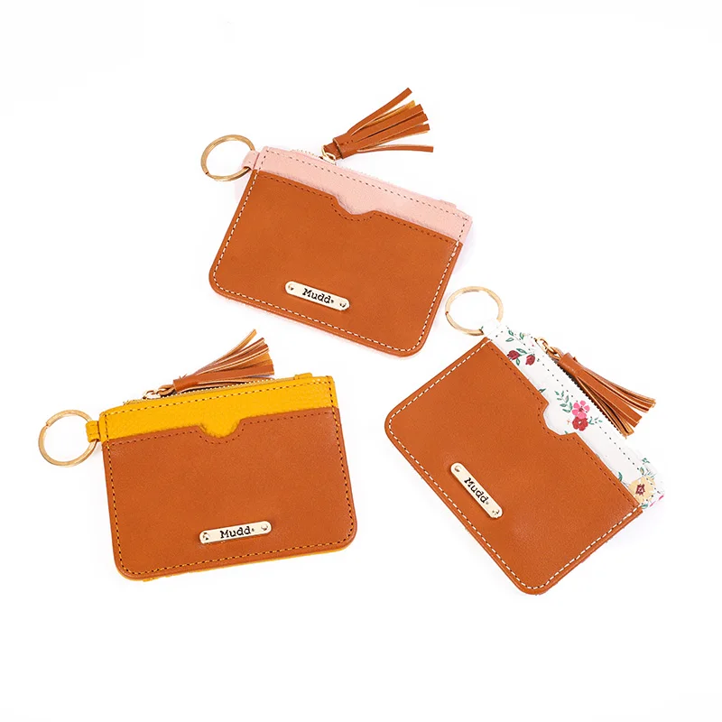 

Factory Customized Mini Zipper Card Holder Leather Material Multicolor Wallet Card Holder, Customizable