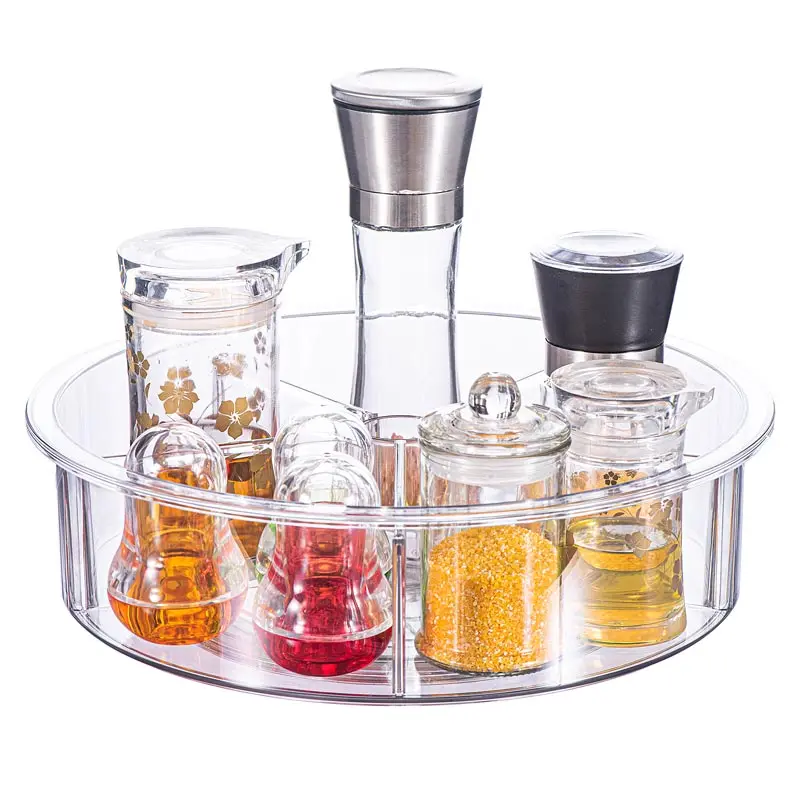 

3002 Hot Selling Lazy Susan Rotating Acrylic Spice Organizer Lazy Susan Storage Organizer, Clear