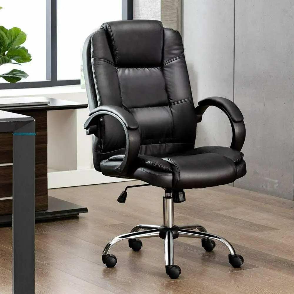 

Hot sale Cheape price Leather Boss Ergonomic Office Chair cushion for sale, Black