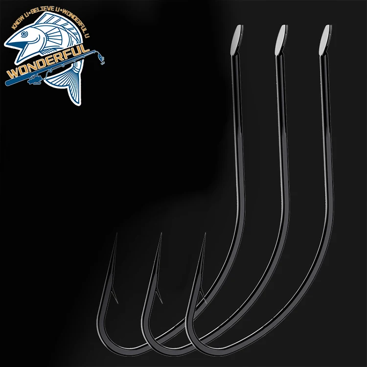

Factory Price Strength High Carbon Steel Saltwater Sea Fishing Big Extra Long Shank Hook, Black
