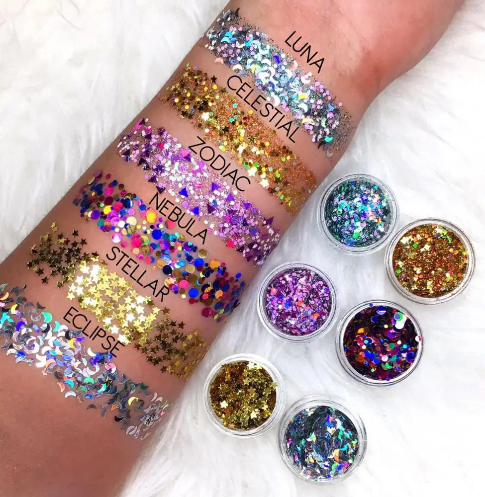 

Super shinning colorful top quality makeup popular chunky glitter powder for eye shadow