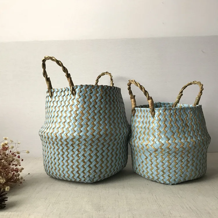 

Manufacturer Wholesale natural sea grass laundry basket handmade basket for room decor, Customized color