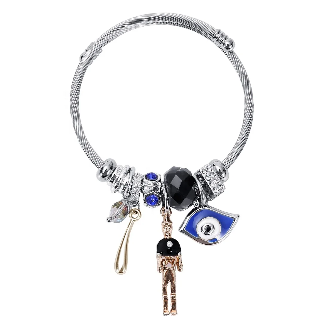 

Eye shape Snake Men Eggplant Stainless Steel Bracelet