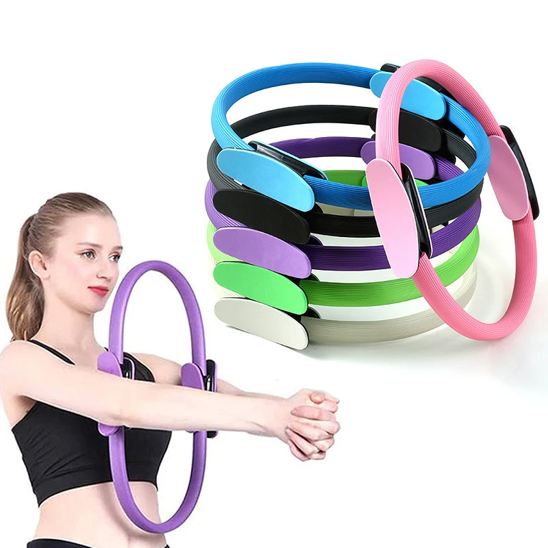

Custom Logo 38cm Fitness Yoga Pilates Ring Gym Exercise Magic Circle, Black, blue, gray, purple, pink or custom made