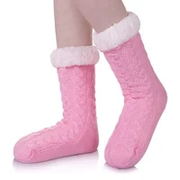 

Women's Winter Super Soft Warm Cozy Fuzzy Fleece-lined Christmas Gift Slipper Socks With Grippers