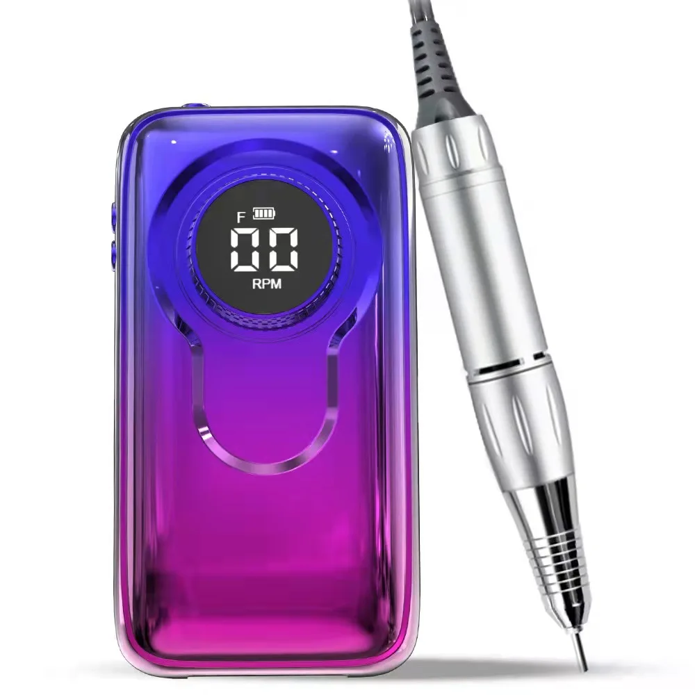 

Portable Nail Drill Pen Polisher Exfoliating Electric Nail Drill 35000RPM, Silver, black, blue violet gradient, rose gold