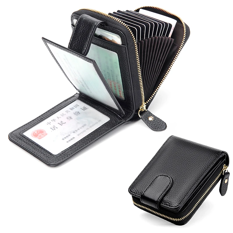 

First layer cowhide driver's license card bag multi card organ men's and women's bank card leather cover leather certificate bag, Black brown