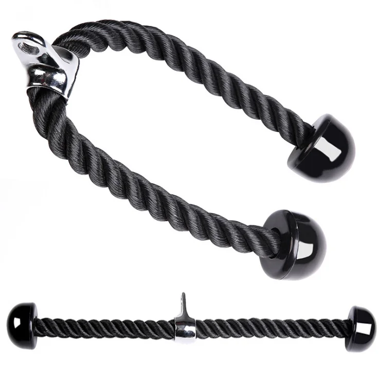 

SP Tricep Rope Abdominal Crunches Cable Pull Down Laterals Biceps Muscle Training Fitness Body Building Gym Pull Rope, Black