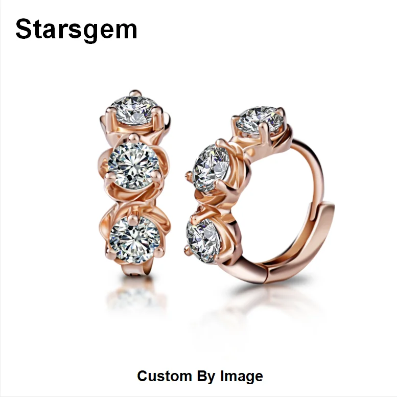 

GuangXi Wuzhou Starsgem Aretes Custom Diamond Gold Hoop Earrings Ear Rings