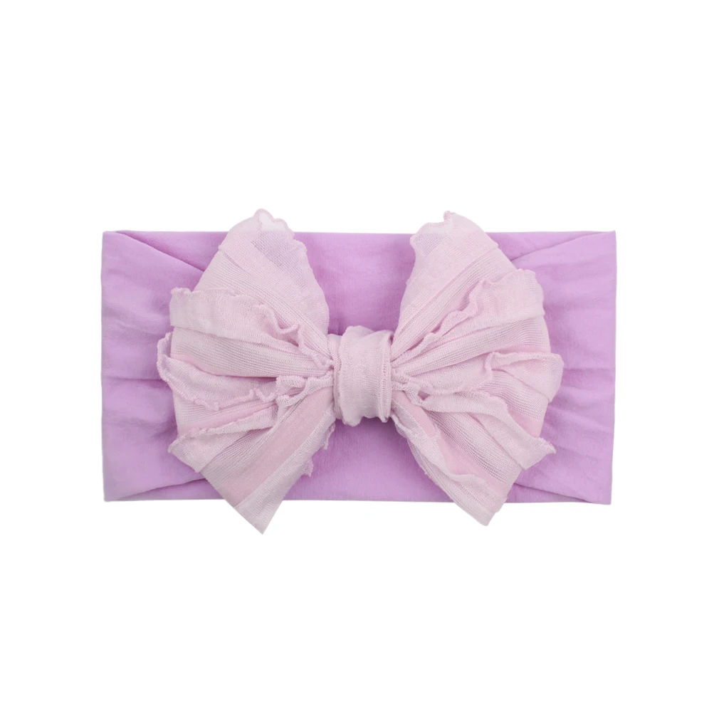 

2020 New Arrival 5" Hair Style Fabric Hair Bow Baby Nylon Headband Custom DIY Hair Accessories For Girl Headwear, 6 colors