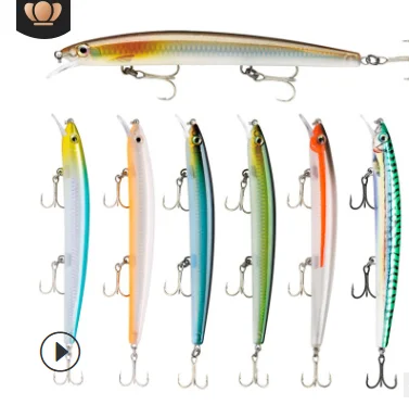 

2020 13cm 15g suspension new 3D eyes sharpened hook seabass minow hard Fishing Lure, As picture