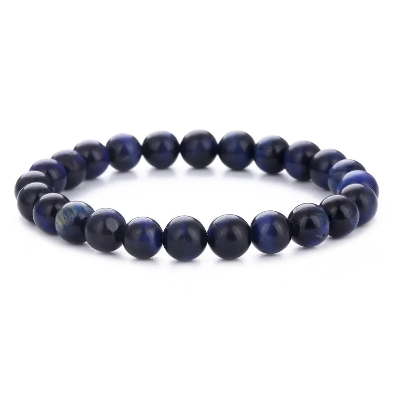 

High Quality 6MM 8MM 10MM Blue Tiger Eye Stone Bracelet Fashion Elastic Natural Stone Bracelets For Women