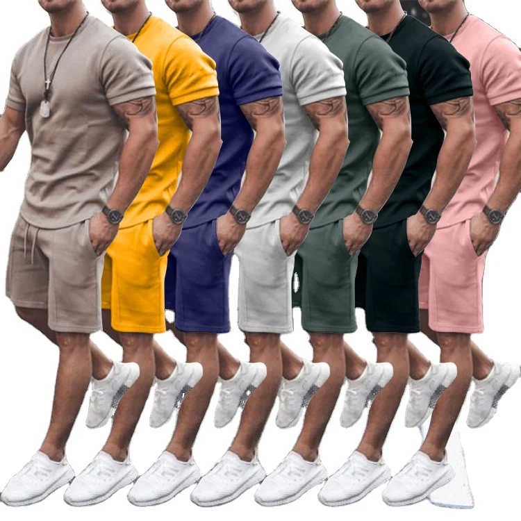 

Summer 2021 Custom tracksuits clothes 2 two piece pants shirt and short sets mens, Picture shown