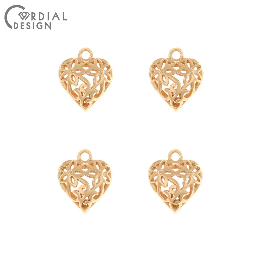 

Jewelry Accessories Cordial Design 50Pcs 11*12M Earrings Accessories Charms Heart Shape Copper DIY Pendant Hand Made Jewelry