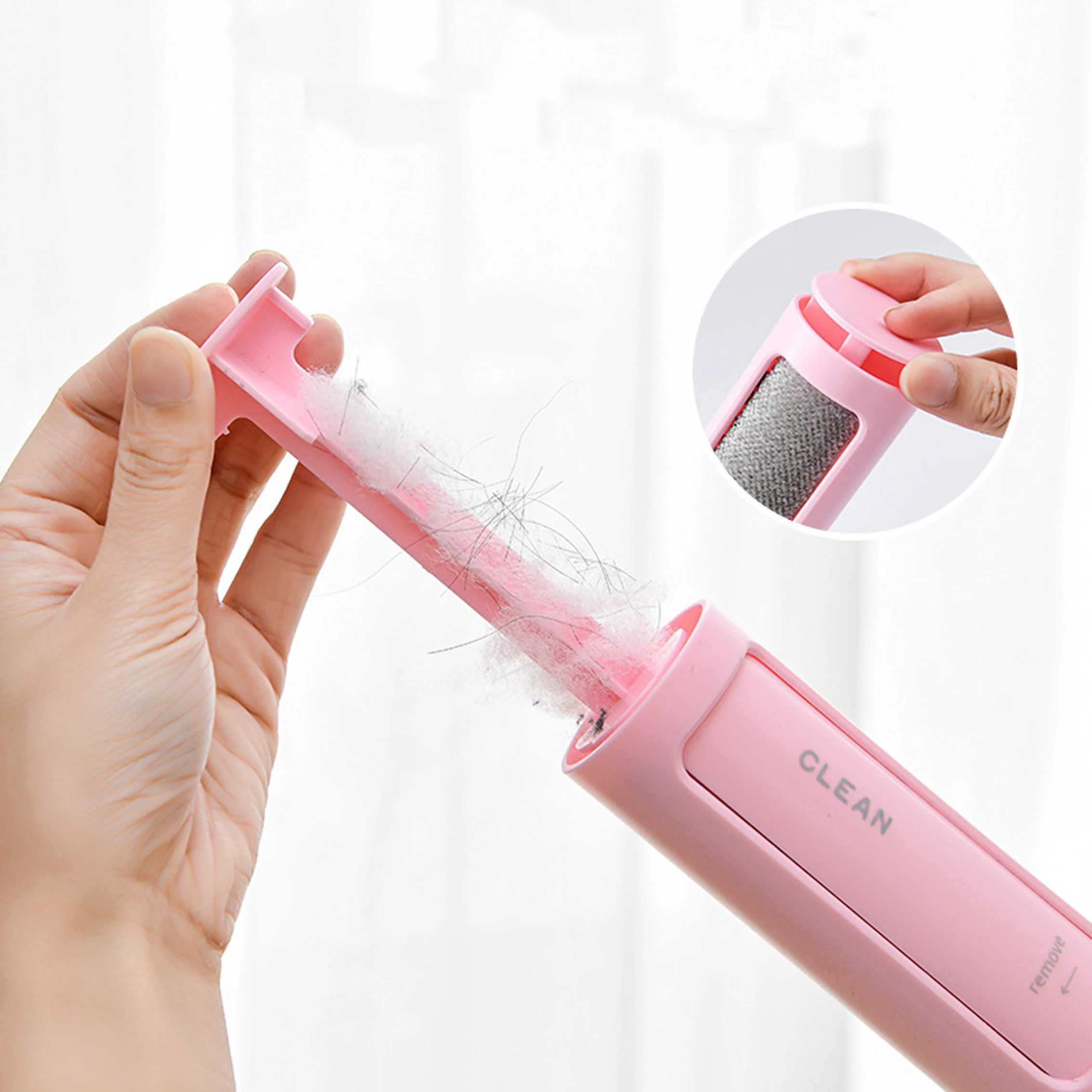 

Rotary Cylinder Hair Remover Pet Hair Remover Lint Sticking Roller In Furniture Carpets Clothing Cleaning Sticky Brush, Red,blue,white,pink