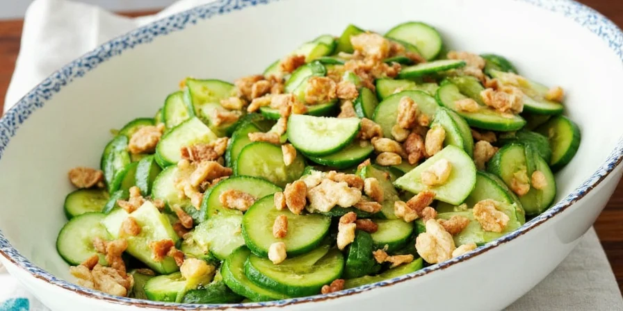 Serving Korean cucumber salad
