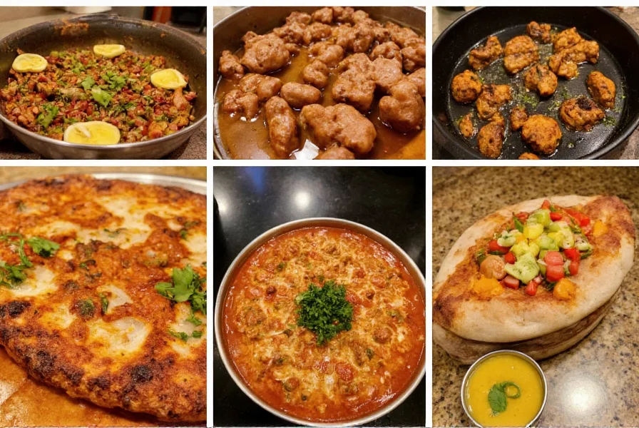 Assortment of traditional Indian dishes including biryani, dosa, paneer curry, and various chutneys arranged on a banana leaf