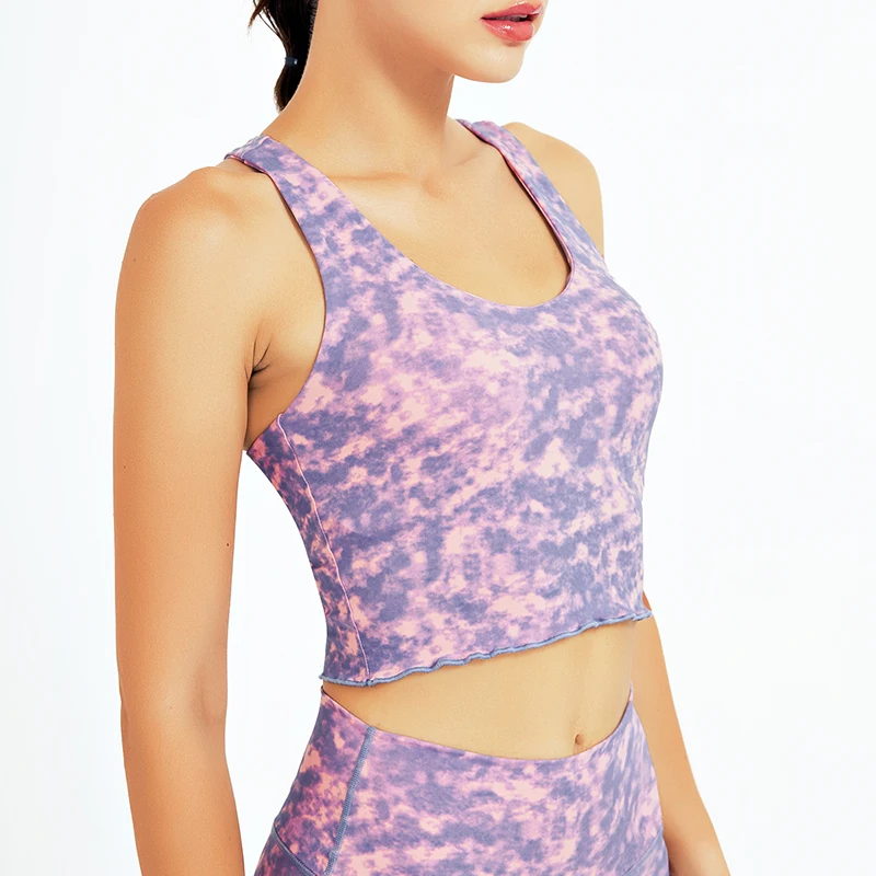 

wholesale new style women printing sport tops high elastic fitness top sports clothes