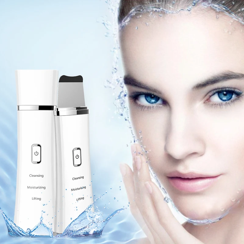 
OEM ODM Factory Portable Ultrasound Facial Blackhead Remover Skin Peeling Ultrasonic Skin Scrubber 