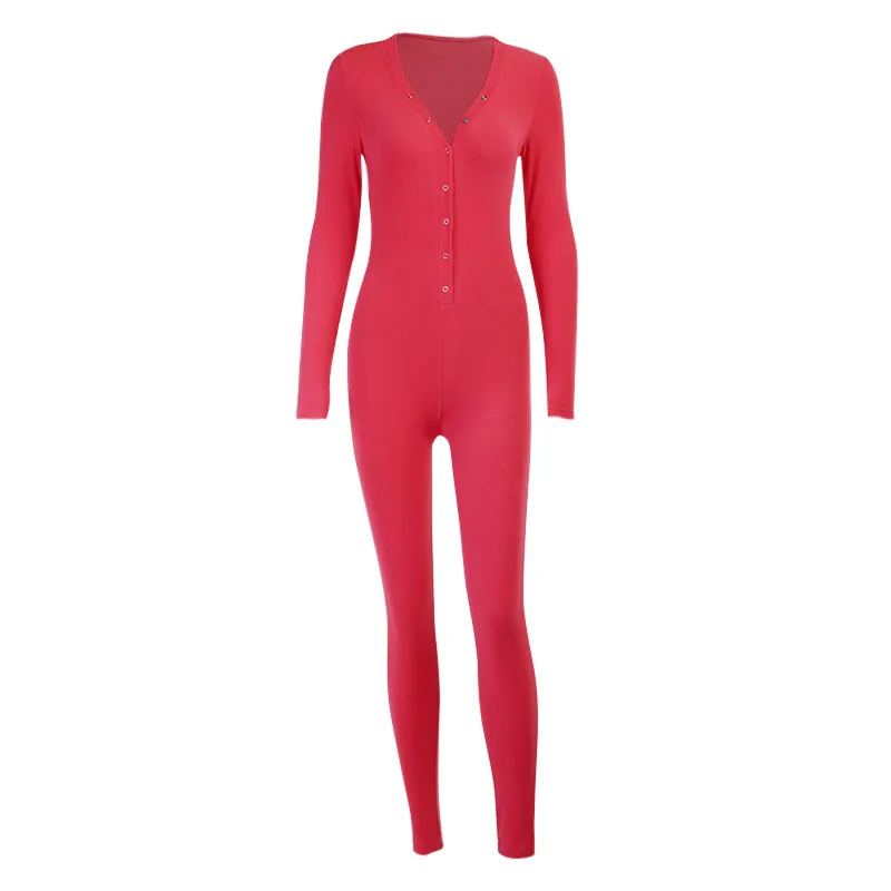 

2021 Trendy Female Pajama Sets Hips Open Concealed Button Adult Onesie Pajama