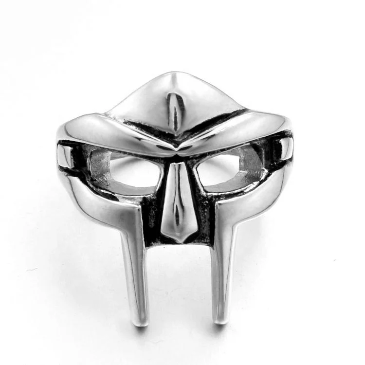 

Gothic Biker Punk Vintage Stainless Steel Ring Helmet Nordic Pagan Viking Rings Spartan Helmet Rings for Men Women, Photo