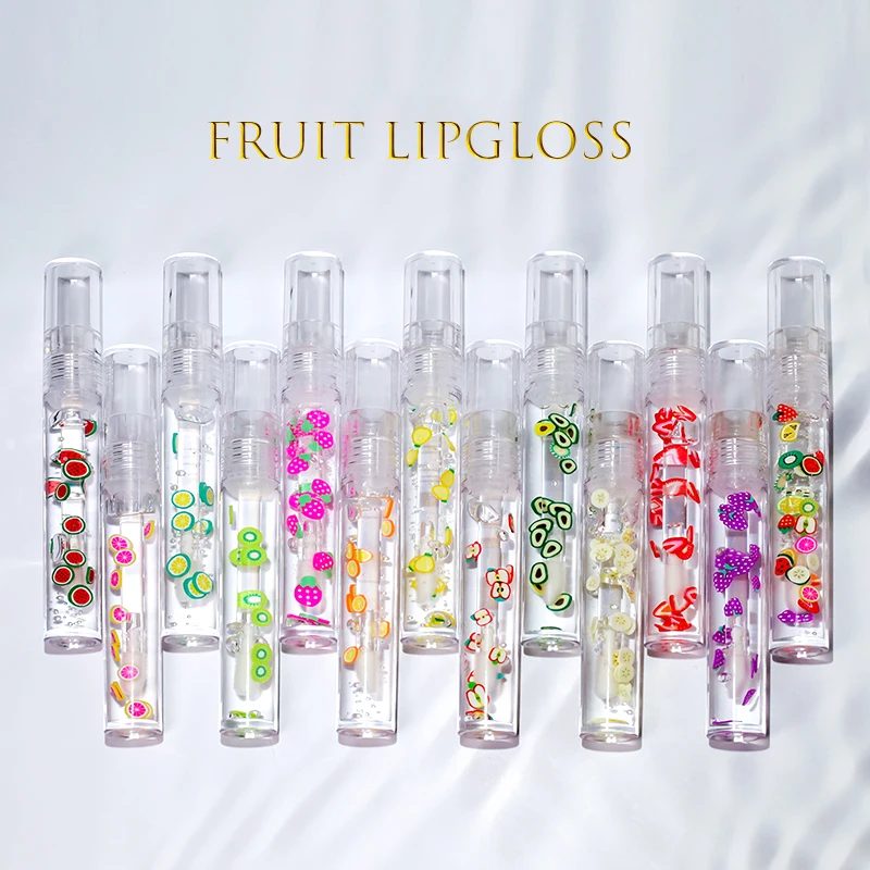 

Natural Organic Vegan Clear Plumping Fruit Lip Gloss Lovely kids lipgloss personal custom logo