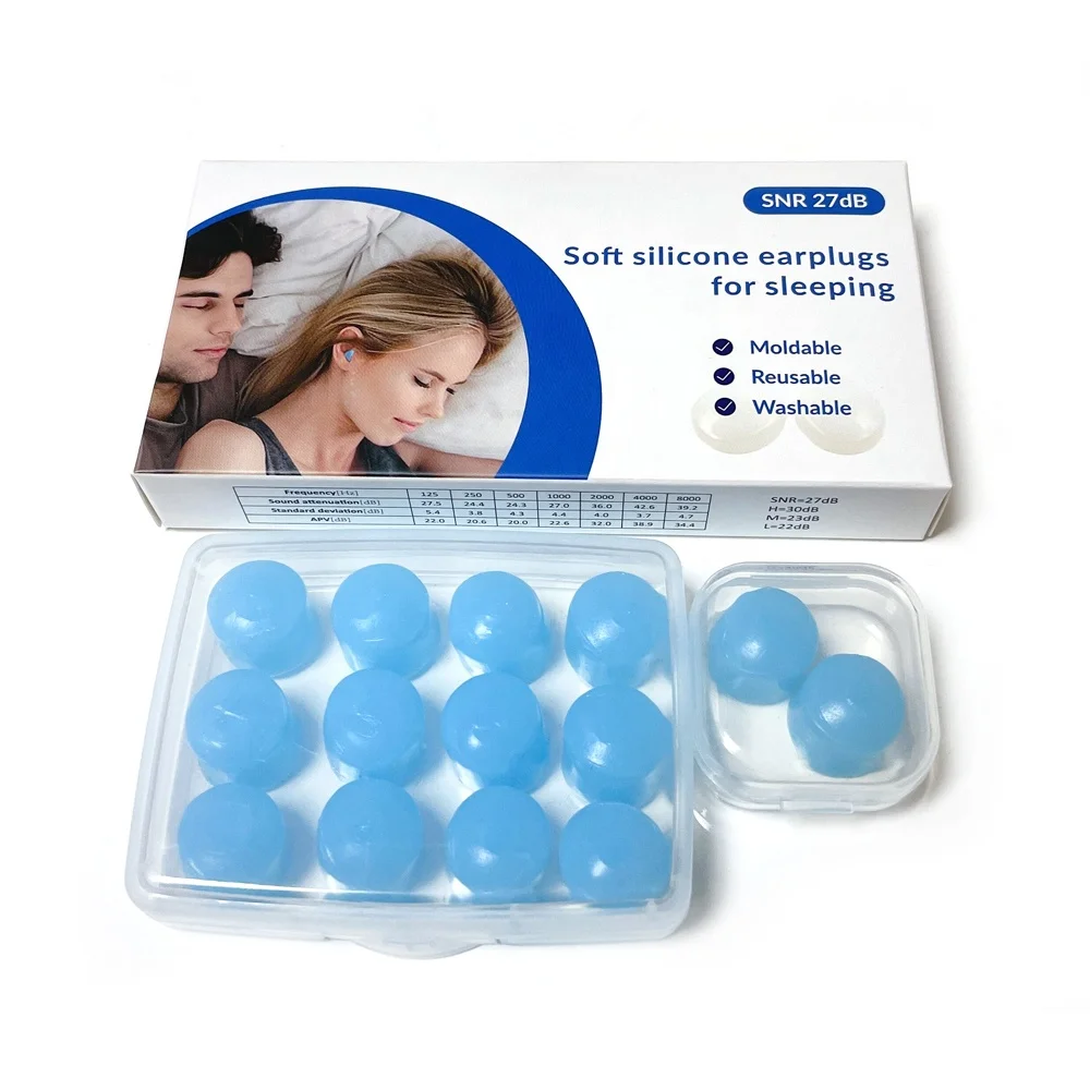 

6 Pairs Moldable Silicone Mud Ear Plugs for Sleeping Snoring Swimming Travel Concerts and Studying