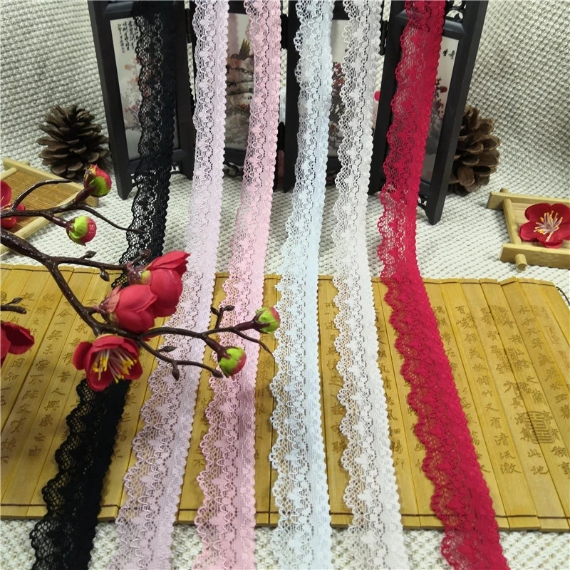 

Width 2.1 cm nylon spandex Nigeria knitted elastic lace for dress and underwear, Dyeable