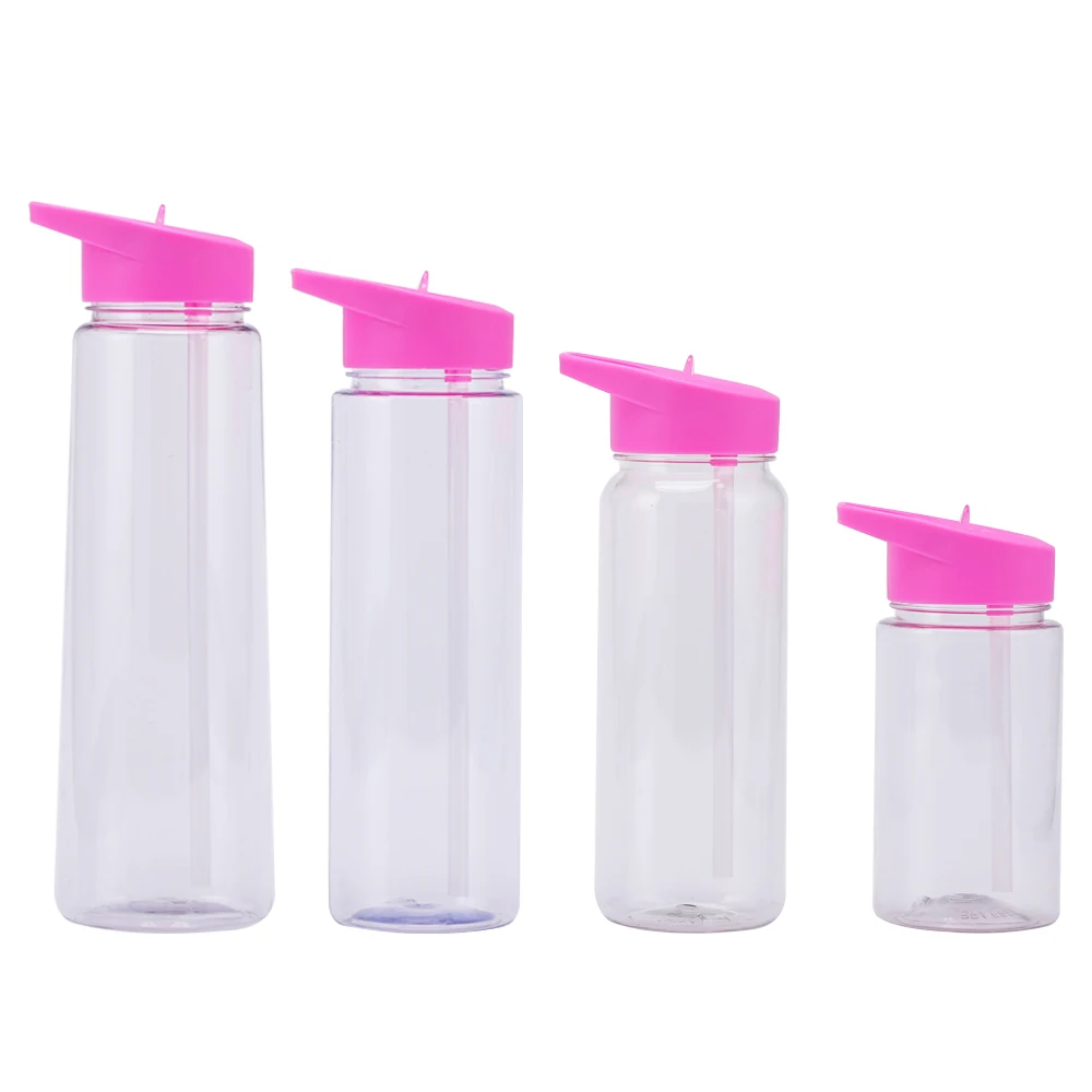 

Promotion portable 0.7 l 900ml 900mls sports plain empty drinking poly clear pba free cheap plastic water bottle with straw, Customized color acceptable