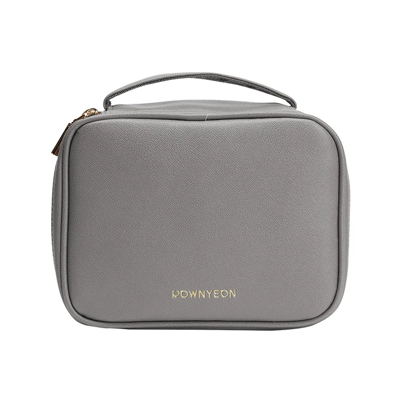 

Rownyeon Guangzhou Oem Logo Eco Friendly Low Moq Waterproof Plain Cosmetic Case Leather Makeup Bags For Women, Grey
