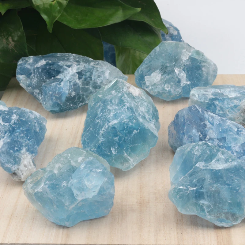 

Wholesale natural crystal blue fluorite raw rough stone quartz cluster