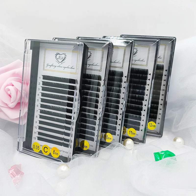 

2021 wxx Extra long eyelash extensions 8-18mm individual eyelash extension, Natural black